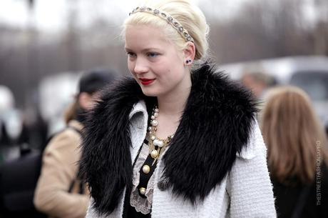 In the Street...Outside Chanel in the rain...Paris Fashion Week