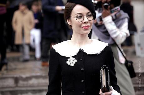 In the Street...Outside Chanel in the rain...Paris Fashion Week