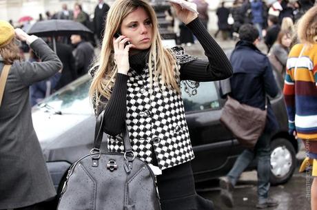 In the Street...Outside Chanel in the rain...Paris Fashion Week