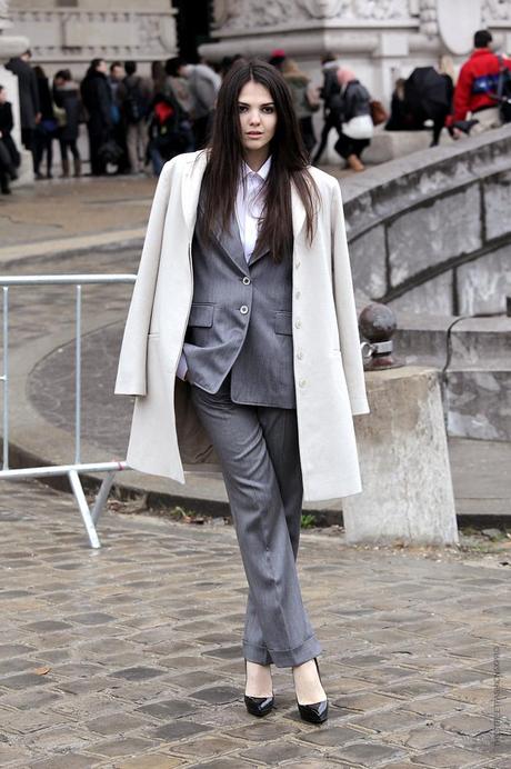 In the Street...Outside Chanel in the rain...Paris Fashion Week