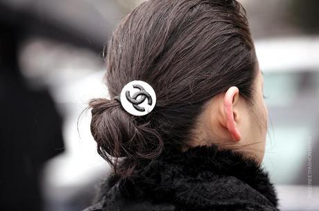 In the Street...Outside Chanel in the rain...Paris Fashion Week