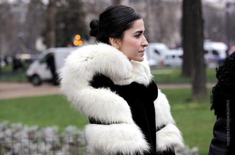 In the Street...Outside Chanel in the rain...Paris Fashion Week