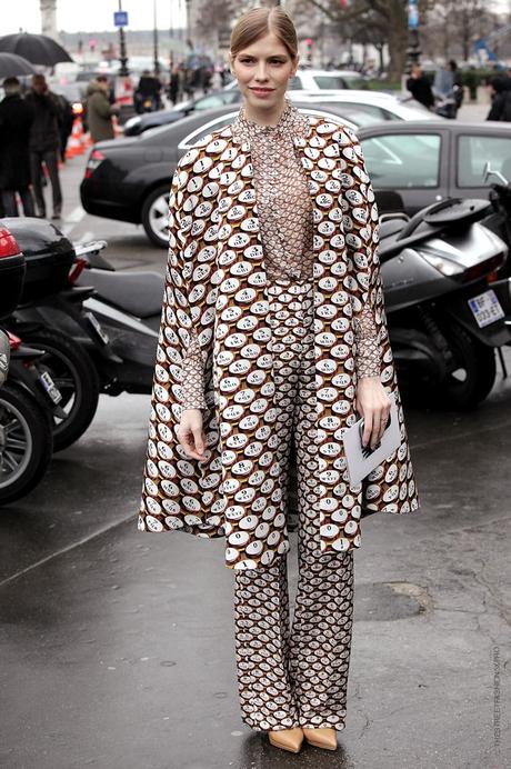 In the Street...Outside Chanel in the rain...Paris Fashion Week