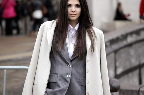 In the Street...Outside Chanel in the rain...Paris Fashion Week