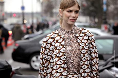 In the Street...Outside Chanel in the rain...Paris Fashion Week