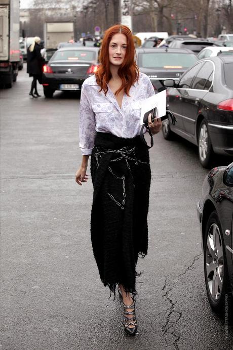 In the Street...Outside Chanel in the rain...Paris Fashion Week