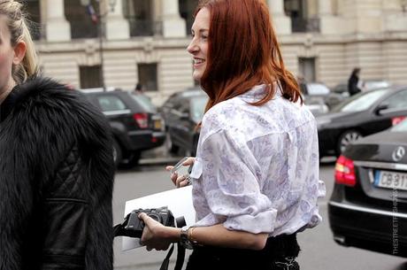 In the Street...Outside Chanel in the rain...Paris Fashion Week