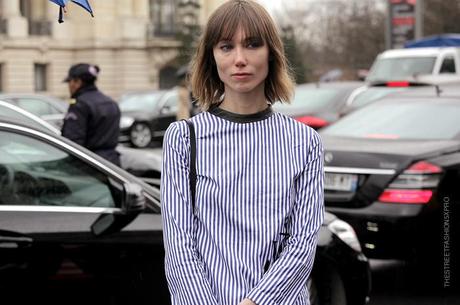 In the Street...Outside Chanel in the rain...Paris Fashion Week