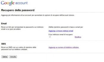 Come recuperare la password del proprio account Google via SMS