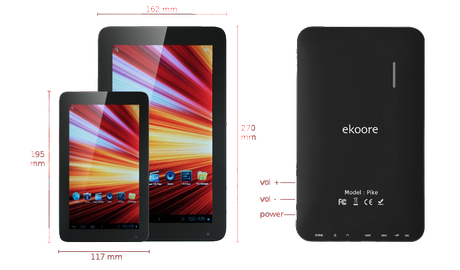 pike specifiche Ekoore Pike: video del Tablet da 7 pollici con Android 4.0