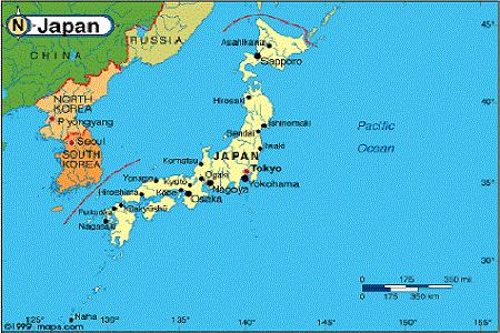 giappone cartina Giappone scossa 6.8 gradi, c’è rischio tsunami