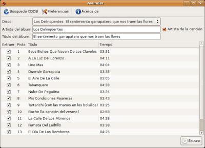 Asunder ottimo programma open source per estrarre i file audio da cd musicali.