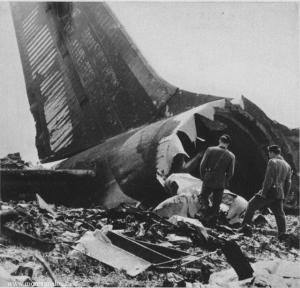 La coda dell'aereo dopo l'impatto