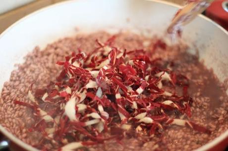 how my mom cooks Risotto from Vercelli (radicchio version)