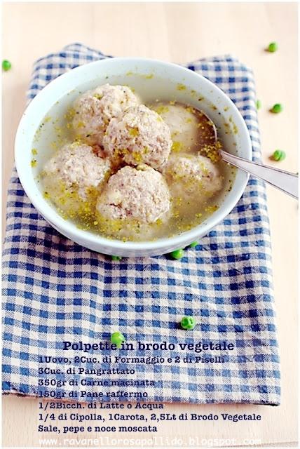 Polpettine in brodo vegetale...quei piselli che non ricordiamo di avere