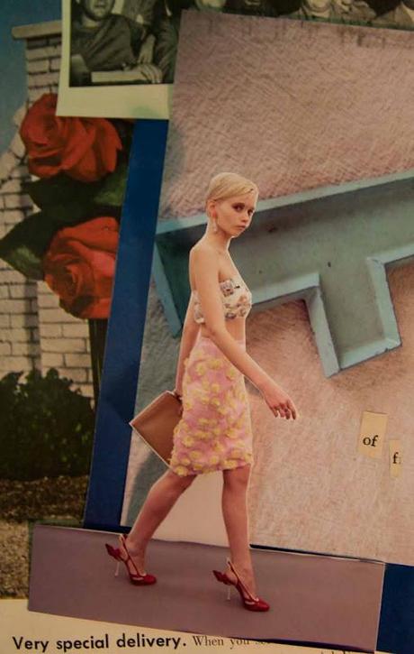 I love vintage collages in Prada Fantasy Lookbook Spring 2012