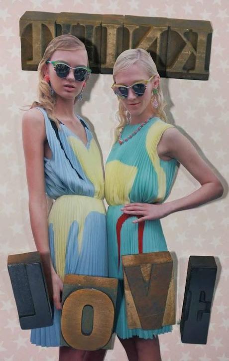 I love vintage collages in Prada Fantasy Lookbook Spring 2012