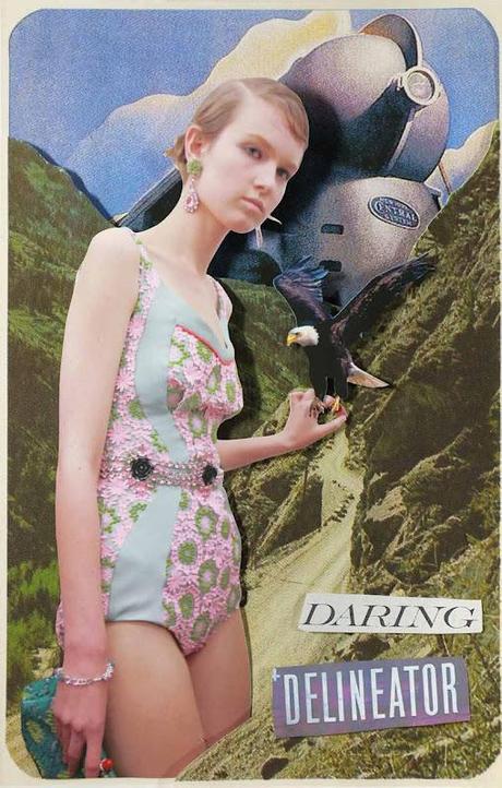 I love vintage collages in Prada Fantasy Lookbook Spring 2012