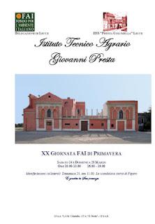 XX Giornata FAI di Primavera – Visita dell’edificio storico dell’Istituto Tecnico Agrario “G. Presta” di Lecce.