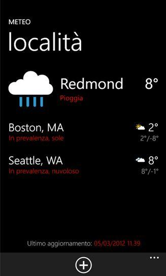 L’applicazione Meteo di Microsoft si aggiorna alla versione 2.1