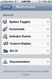 MyAssistant Siri Cydia Tweak iOS Migliori tweak Cydia per Siri