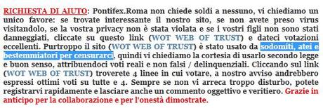 Sodomiti, atei e bestemmiatori contro Pontifex