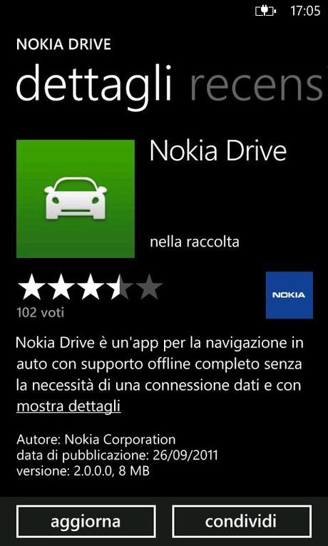 Screen Capture 342 Nokia Drive 2.0 disponibile: navigatore offline Gratis per i Windows Phone di Nokia