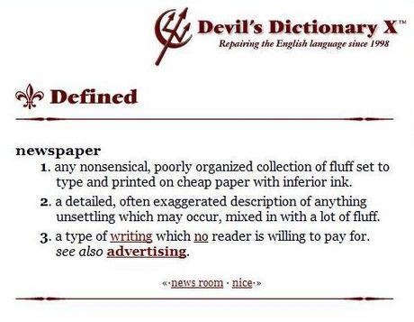 Newspaper Devil Dictionary Informazione Spettacolo & Effetto Auditel