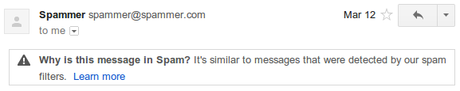 spam3 GMail: Nuova Funzione per Conoscere Informazioni sui Messaggi di SPAM