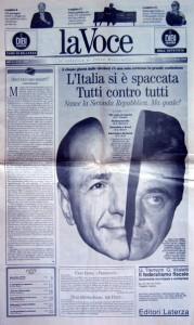 la Voce 22 marzo 1994: Primo Numero del Quotidiano “la Voce”