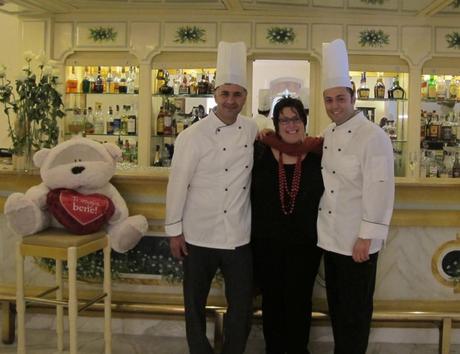 io, con Pasquale e l'altro chef del grand Hotel Europa Palace, Aniello