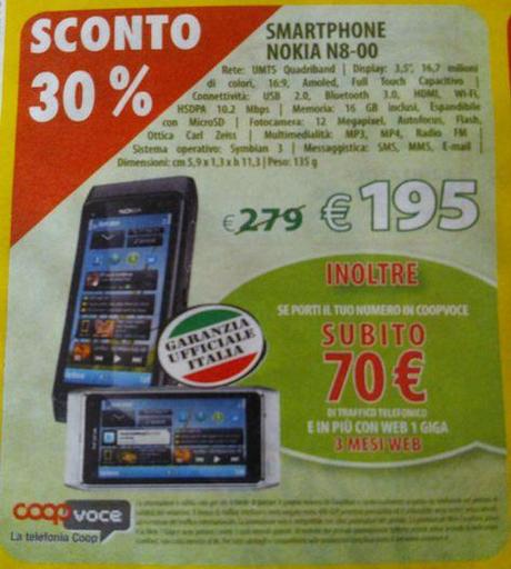 Nokia N8 in promozione all’IPERCOOP a 195€