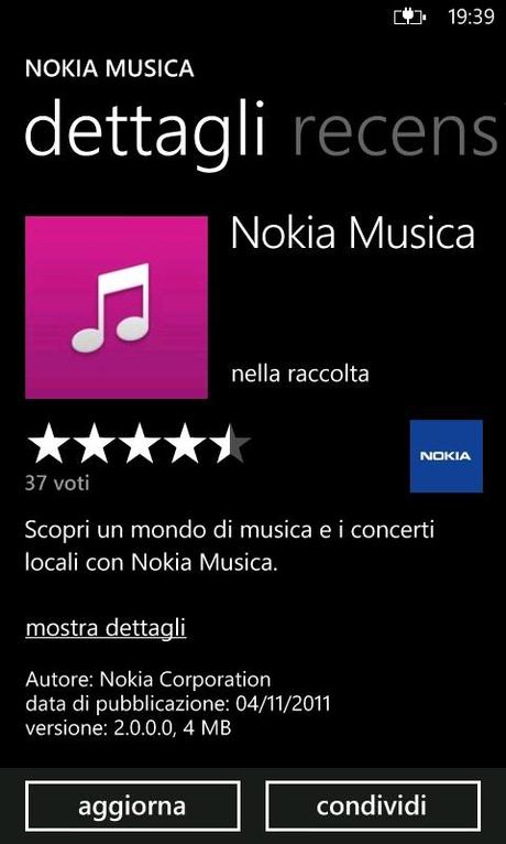 Nokia Musica per Windows Phone si aggiorna alla v2.0