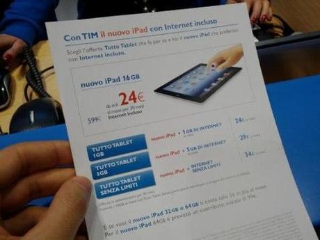 L’offerta di TIM per il nuovo iPad