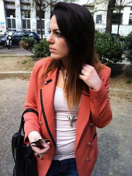 A boyfriend orange blazer