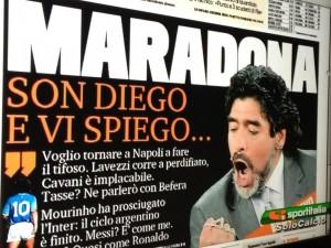 ANTEPRIMA GAZZETTA DELLO SPORT..DEDICATA A MARADONA VISIONATE