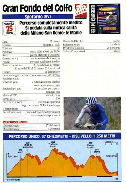 GF MTB del 25/3 lungo la Penisola. Le schede