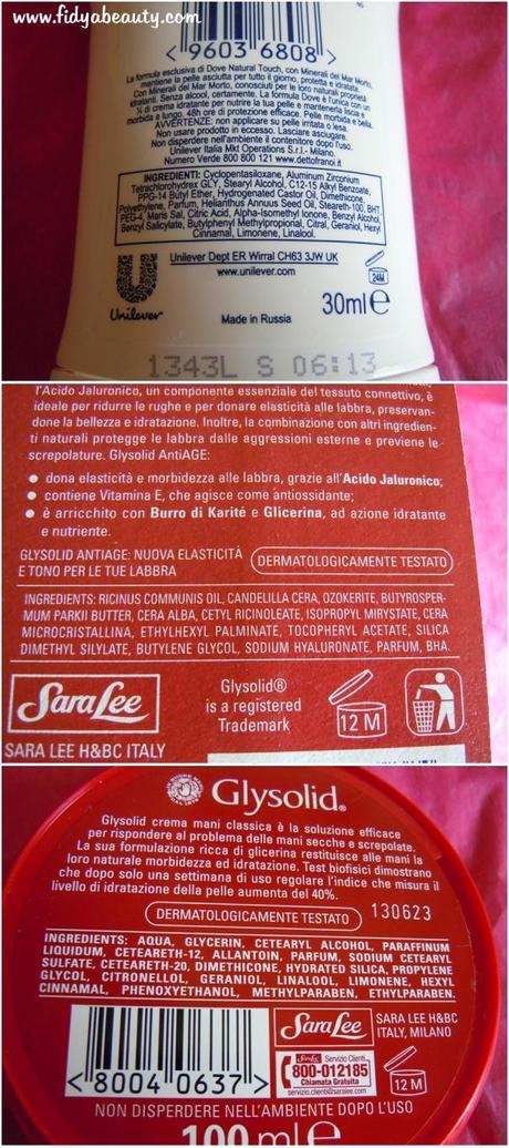 Nuovi arrivi: Dove e Glysolid