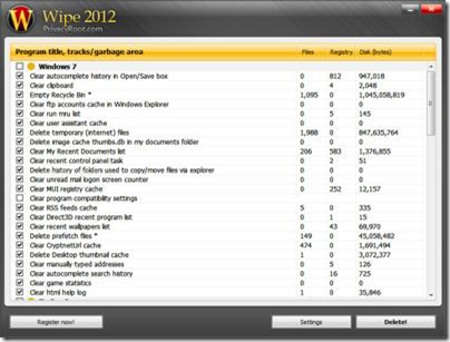 cancellare cache browser wipe 2012 thumb1 Cancellare traccia della navigazione con Wipe 2012