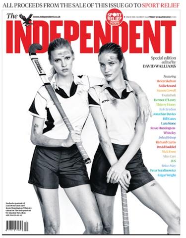 dirty girls: lara stone and rosie huntington-whiteley cover the
independent