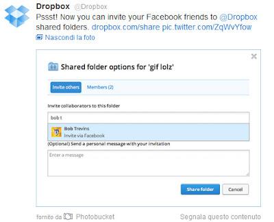 Dropbox su FaceBook