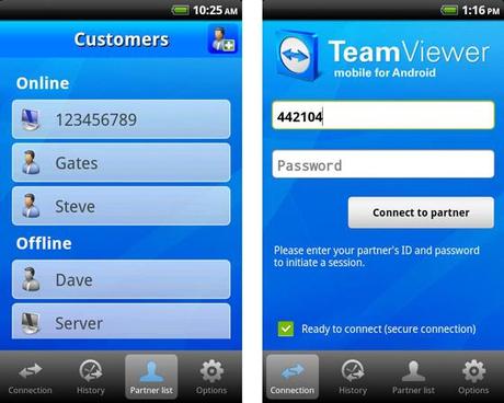 teamviewer android scrn TeamViewer v7.0.12799, utilizzare e riparare il pc a distanza