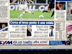 ANTEPRIMA PRIMA PAGINA CORRIERE DELLO SPORT…Mazzarri: ” Abbiamo rovinato…”