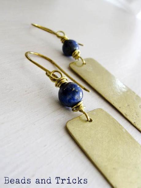 Orecchini ottone e lapislazzuli