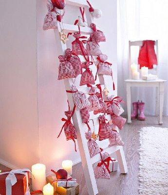 ladder red white living room decoration