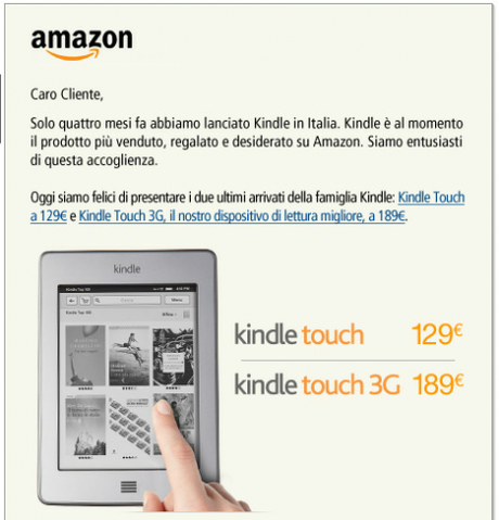 Kindle, finalmente arriva in Italia il Touch