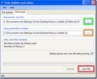 image14 Spezzare file in tante parti e poi riunirlo con Yodz Splitter And Joiner 