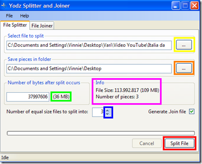 image91 Spezzare file in tante parti e poi riunirlo con Yodz Splitter And Joiner 