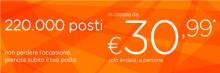 EasyJet: 220.000 posti da 30,99€ in coppia!