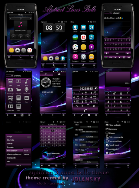 Themes / Temi smartphone Nokia Symbian Gratis : Abstract lines by Jolansky
